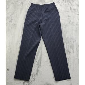 Vintage Donnkenny Classics Pants Womens 12 Blue White Striped Stretch Tapered
